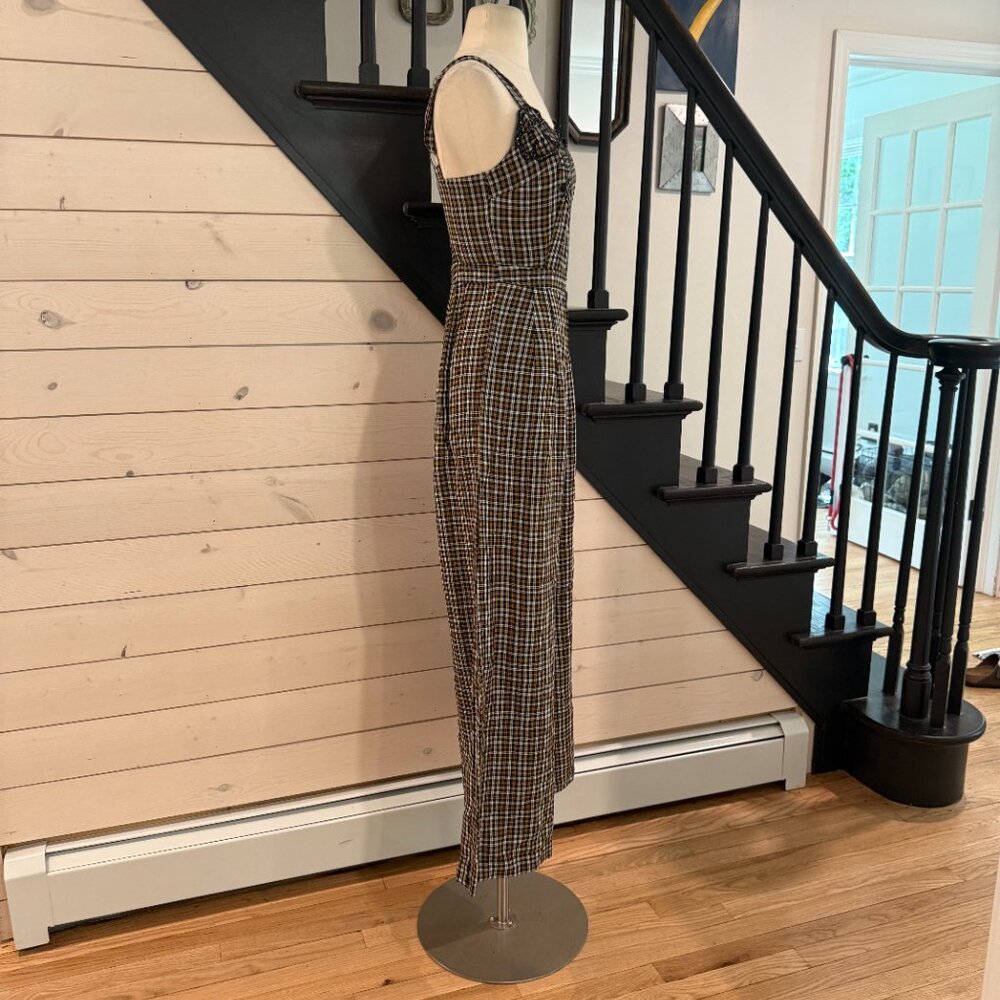 By Anthropologie Embroidered Plaid Jumpsuit NWOT Size XS (0) - Picture 11 of 12